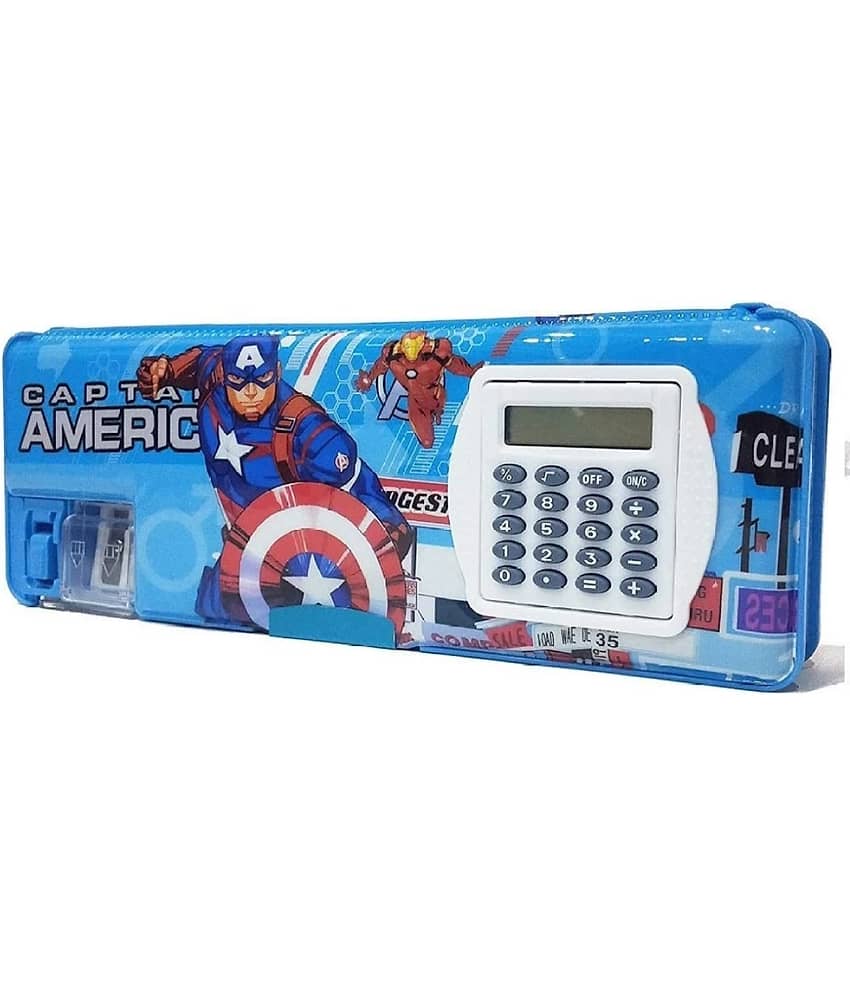 1943 B BUY SMART-1 Pcs calculator geometry, calcic Geo, Dual Sharpener With Calculator, Double sided Stationary Box for Girls Art Plastic Pencil Box (Random Selection For Design)