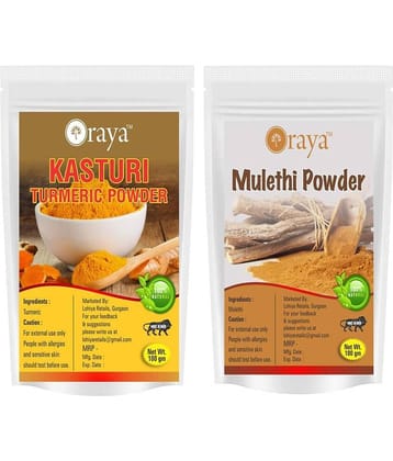 ORAYA 100% Pure Haldi Powder And Mulethi (Licorice) Powder Face Pack 200 gm Pack of 2