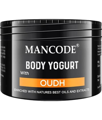 Mancode Oudh Body Yogurt Body Cream for Men, Dry Dull Rough Skin Quick Absorbing, 100 gm (Pack of 1)