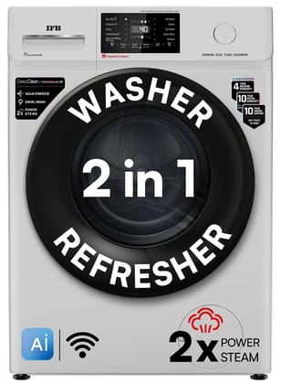 IFB 7 Kg 5 Star, DeepClean Technology, AI Powered, WiFi, Fully Automatic Front Load Washing Machine (SERENA GXN 7012 CMS, PowerSteam, 9 Swirl, Steam Refresh, Inbuilt Heater, Eco Inverter, Grey) IFB 7 Kg 5 Star, DeepClean Technology, AI Powered, WiFi, Ful