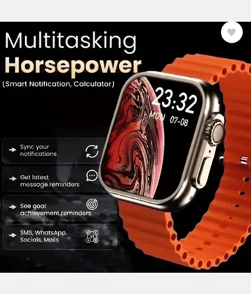 T-800 Ultra Smart Watch With Wireless Charging And Sweatproof NX013 Smartwatch  (ORANGE Strap, Free Size)