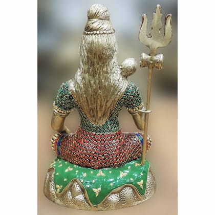 Brass Shiv Ji Hill Idol - Spiritual Home Decor Statue, Height : 15.5 Inch (BSMAS1558 A)