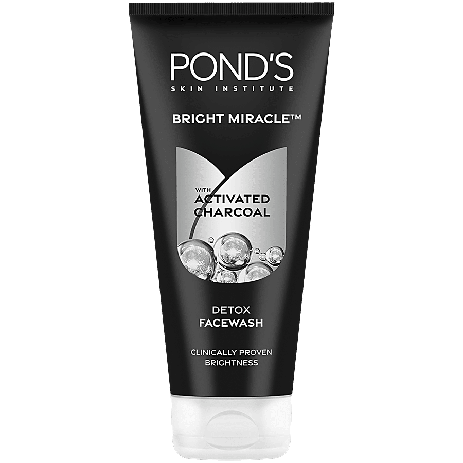 Pond's Bright Miracle Detox Facewash With 10X Power Of Charcoal, 200 g