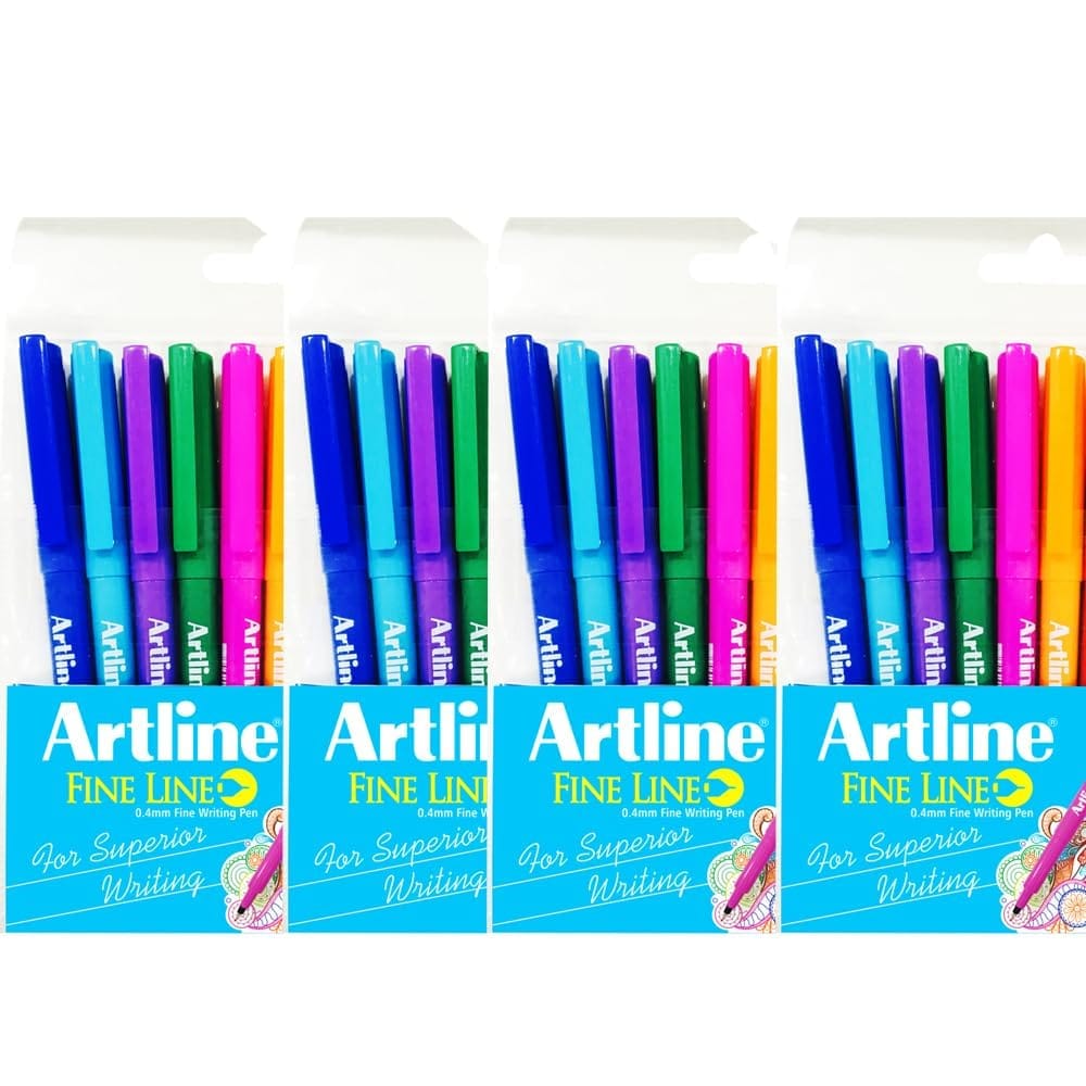 Artline Fine Line Pen Pack of 10 (4 PACKS) | For Superior Writing & Sketching | Water Based Ink
