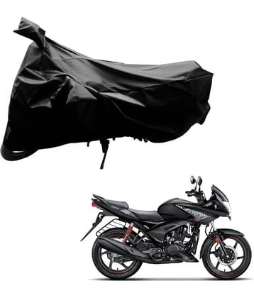 AutoRetail Dust Proof Two Wheeler Polyster Cover for Hero Ignitor (Mirror Pocket, Black Color)