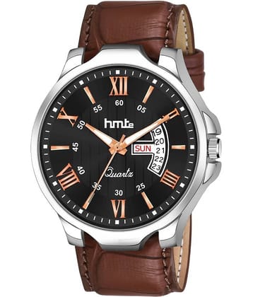 HMTe - Brown Leather Analog Men's Watch