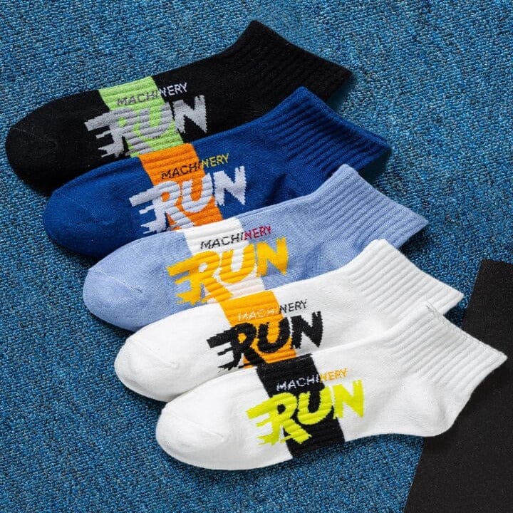 RUN MACHINE LOW-CUT ANKLE SOCKS-Pack of 5-Pairs