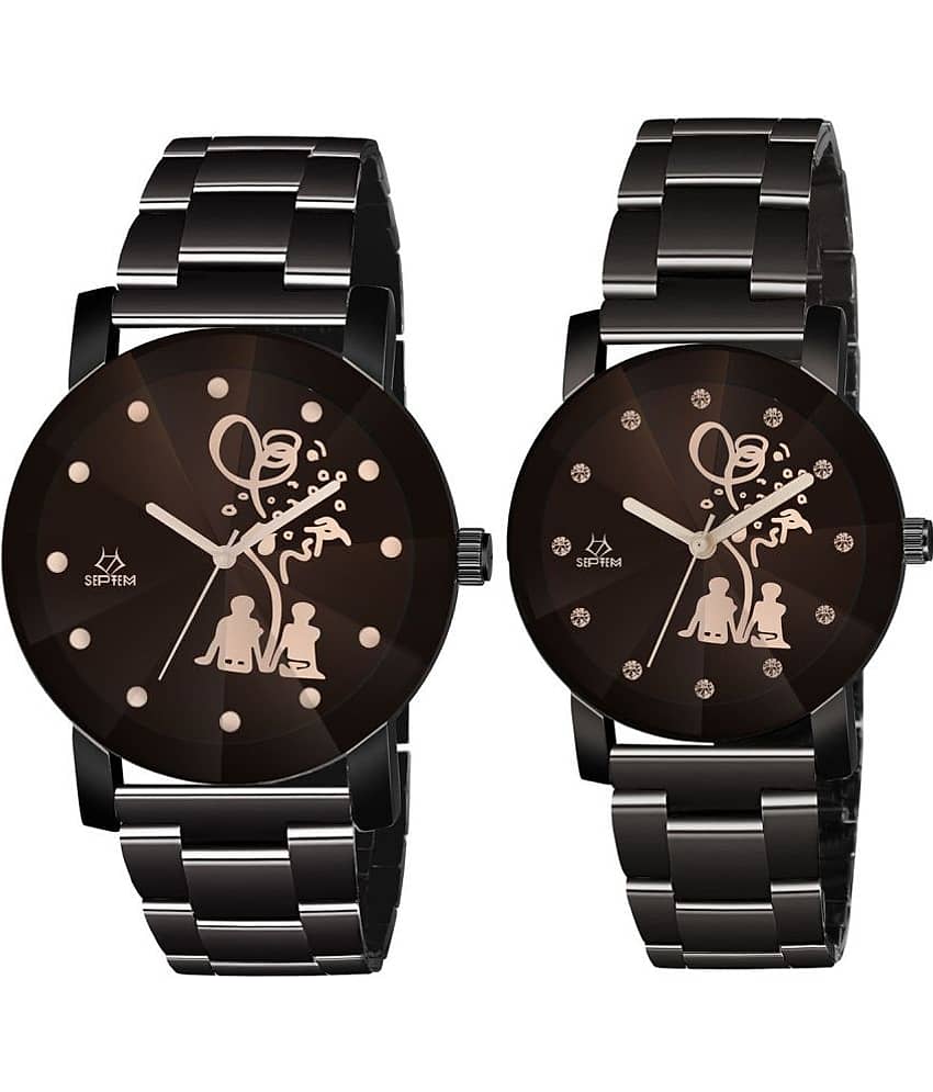 Septem Black Metal Analog Men's Watch