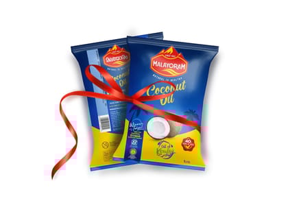 MALAYORAM 100% Pure Coconut Oil Pouch (2 L)