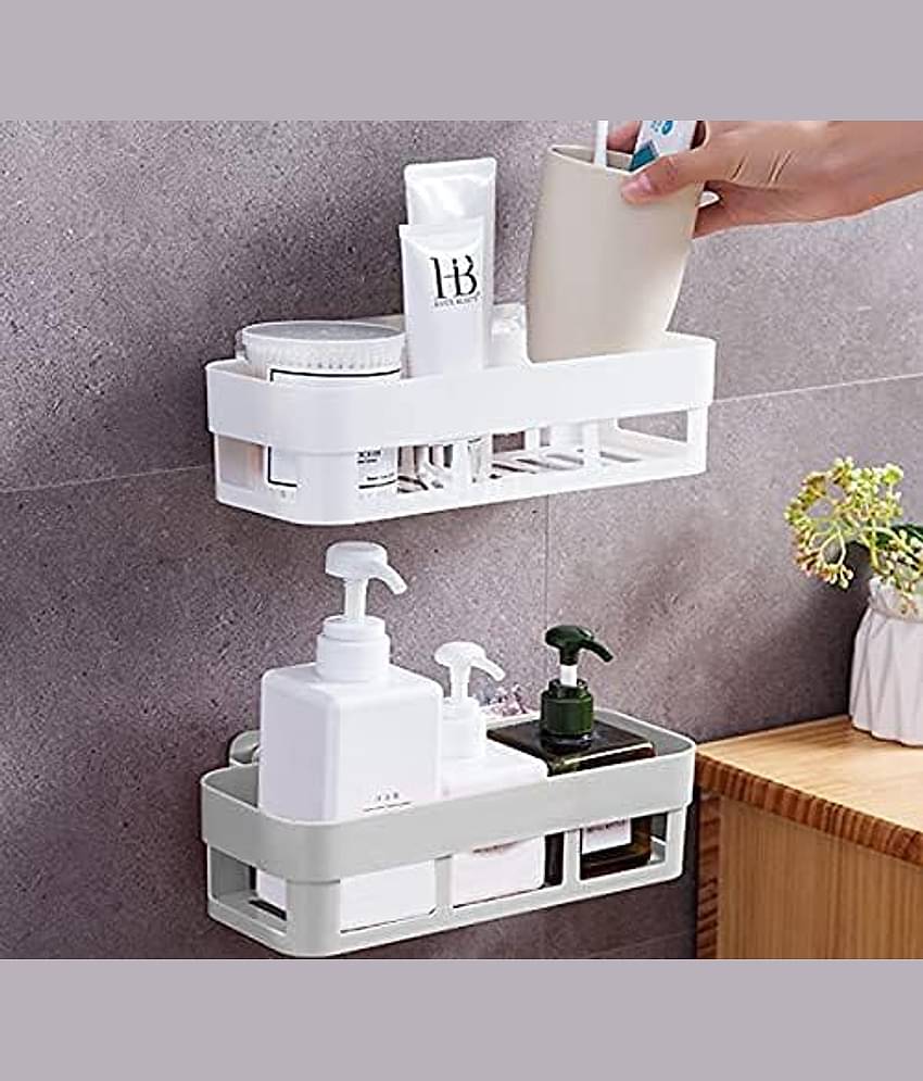 DarkShri White Plastic Wall mount Stand ( Pack of 2 )