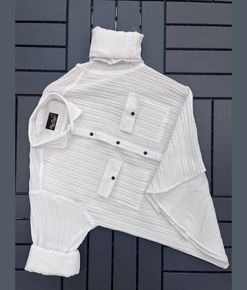 Bluedove Poly Cotton Regular Fit Popcorn Textured Full Sleeves Men's Casual Shirt - Black ( Pack of 1 )