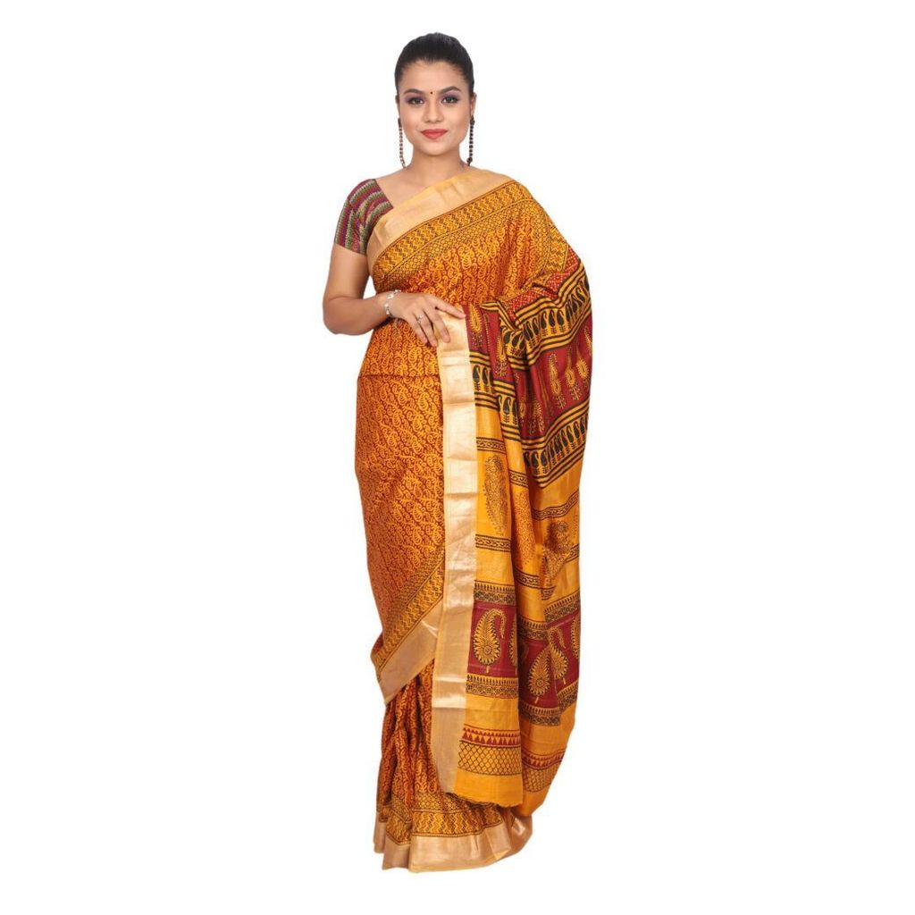 HANDLOOM MULBERRY SILK SAREE WITH BLOUSE (SKU - 3I0104030422 SAREE- 209) - Sarees | Buy online on ZillyBuy