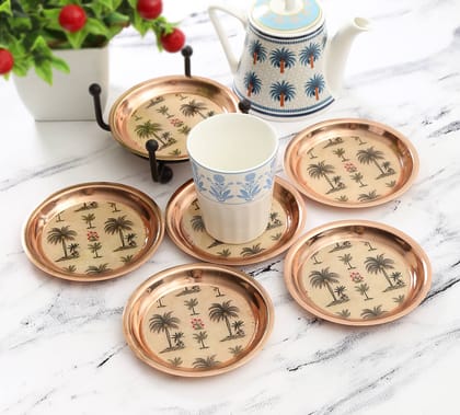 India Circus Chevron Palms Coaster Set Of 6