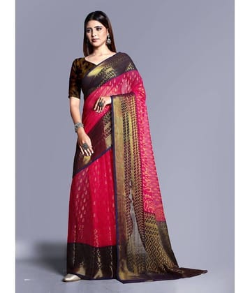 Sanwariya Silks Brasso Embellished Saree With Unstitched Blouse Piece ( Yellow )