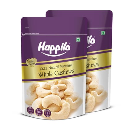 Happilo Premium Natural Whole Cashews 200g (Pack of 2)