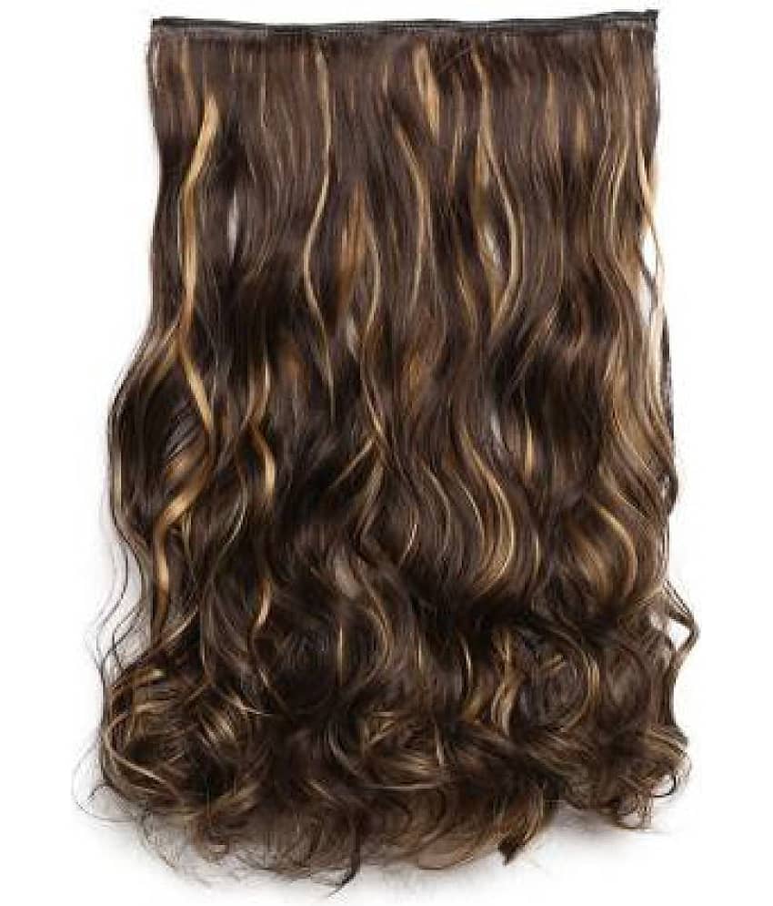 VSAKSH Curly Clip In Hair Extension Brown & Golden