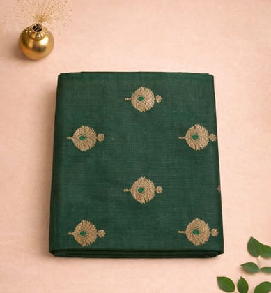 Handloom Chanderi Silk  Mercerized Cotton Saree with Meena Booti
