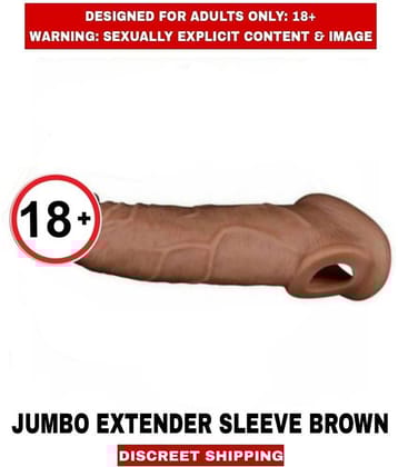 Jumbo Dragon Brown Color Close Ended Soft Silicon Penis Sleeves For Men