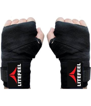 LITE FEEL Black Cotton Hand Wrap ( Pack of 1 )