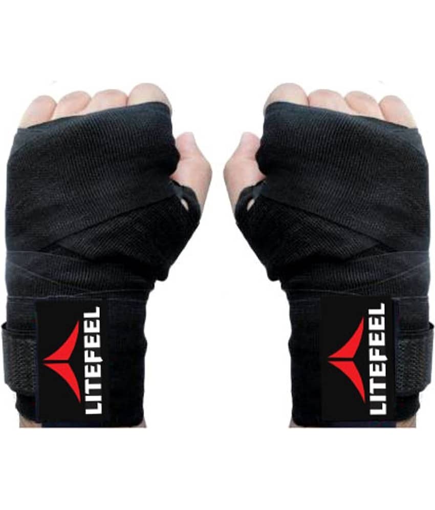 LITE FEEL Black Cotton Hand Wrap ( Pack of 1 )