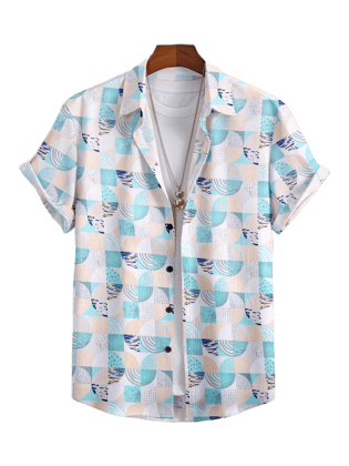"Stylish Circles: Popcorn Texture Shirt with Round Design by Glamastitch"-S