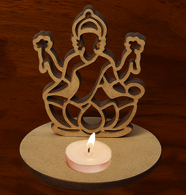 Dbeautify's MDF Laxmi Cutout Tea Light Holder - Pooja Needs | Buy online on ZillyBuy