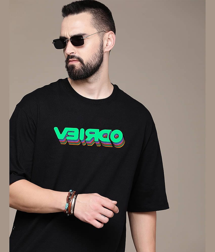 Veirdo Pack of 1 100% Cotton Oversized Fit Men's T-Shirt ( White )