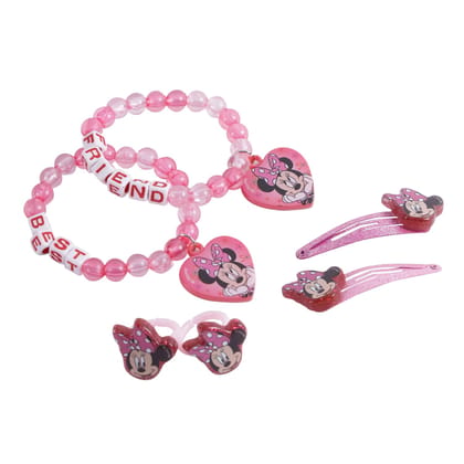 Li'l Diva Minnie Mouse Hair Accessories Pack of 6 For Girls 3 Years and Above