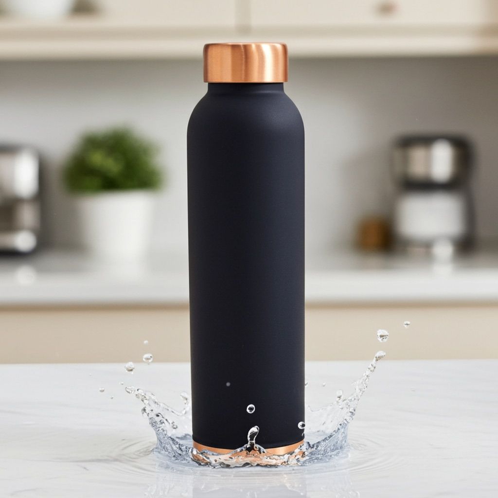 Copper Water Bottle 900 ML | Premium Ayurvedic Copper Drinkware , Height : 10.5 Inch (BCMAS202 I)