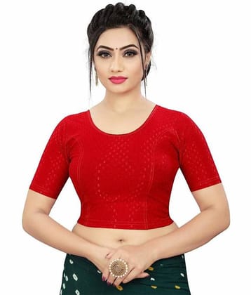 THE PRIVATE LABLE Red Readymade without Pad Lycra Women's Blouse ( Pack of 1 )