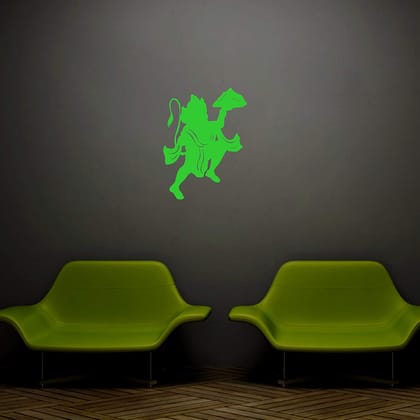 DreamKraft Glow in The Dark Lord Hanuman Radium Wall Stickers (Green, 25 cm X 33 cm)