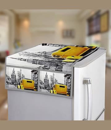 E-Retailer Single Polyester Red Fridge Top Cover