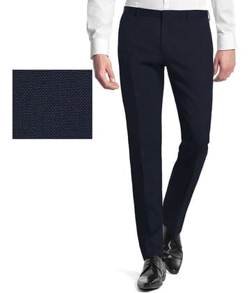Gwalior Suitings Navy BluePoly Blend Unstitched Pant Pc