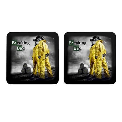 Multicolor Breaking Bad Poster Season 3 Set Of 2 Square Wooden Coaster