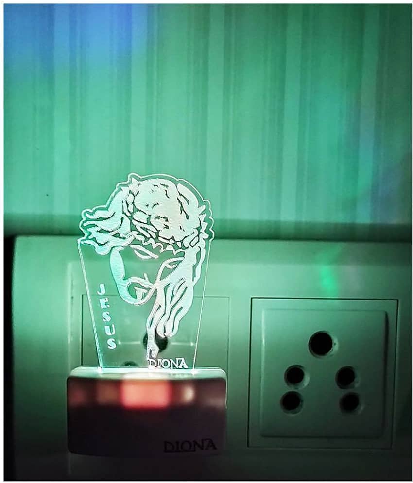 DIONA Night Lamp Jesus Christ Christian Lord 3D Illusion Color Changing Light