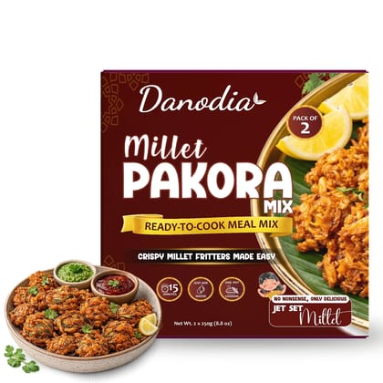 Danodia Foods Millet Pakora Mix, Instant Fritter Batter Mix, 250 gm Each - Pack of 2