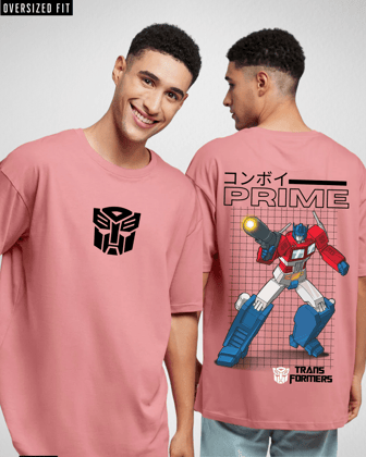 Optimus Prime Salmon Pink Oversized Tshirt-XL
