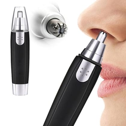 VOMINN 3-in-1 Electric Nose & Ear Hair Trimmer for Men & Women - Eyebrow & Facial Hair Trimmer  Painless Dual-Edge Blades for Precise Trimming Grooming for Men & Women (Black)