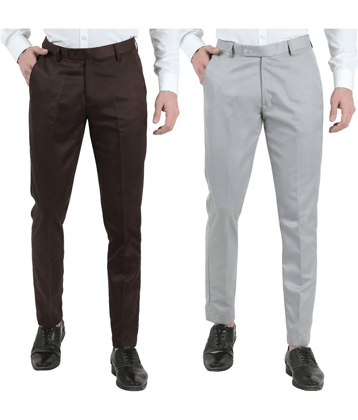 VEI SASTRE - Multicolored Polycotton Slim - Fit Men's Chinos ( Pack of 2 )