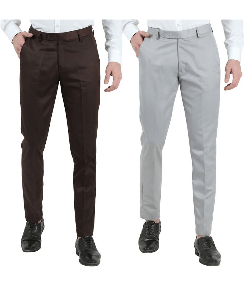 VEI SASTRE - Multicolored Polycotton Slim - Fit Men's Chinos ( Pack of 2 )