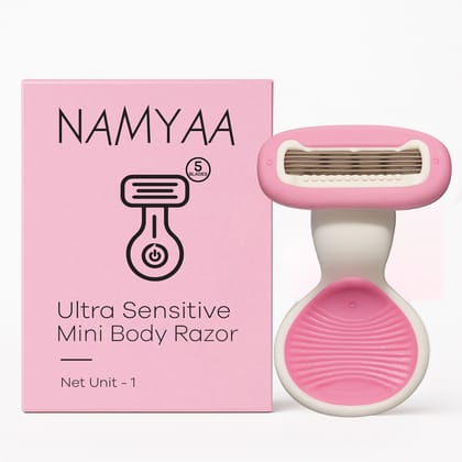 Namyaa Ultra Sensitive Mini Body Razor For Women, 2x Smoother And Long Lasting, Curve-Friendly, Smooth & Hassle-Free, 5 Blades - Pack of 1