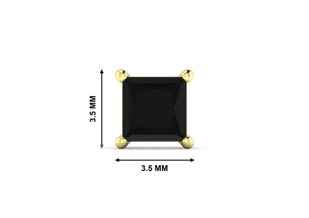 Black Princess Solitaire Men's Ear Stud (1 Pc Only)