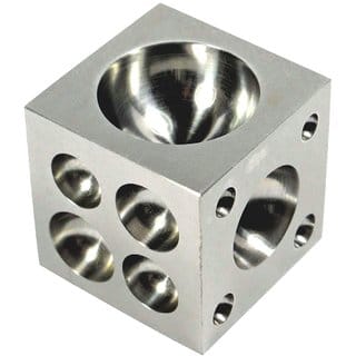 Steel Dapping Block Sqaure Round Cavities 1.5 x 1.5 x 1.5 inch - Doming Block Square Jewellery Making Bench Tool Steel Dapping Block Sqaure Round Cavities 1.5 x 1.5 x 1.5 inch - Doming Block Square Jewellery Making Bench Tool