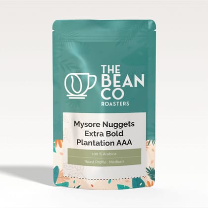 THE BEAN CO Mysore Nuggets Extra Bold AAA | Medium Roast | Premium Coffee | 100% Arabica | Roasted Coffee Ground (Cold Brew, 500g)