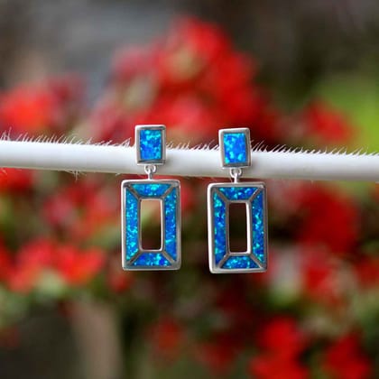 Inaara Blue Opal Sterling Silver Dangler