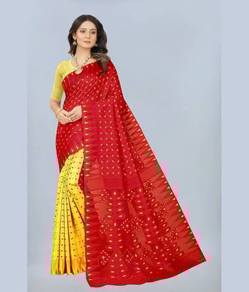 NENCY FASHION Jacquard Self Design Saree Without Blouse Piece ( Gold )