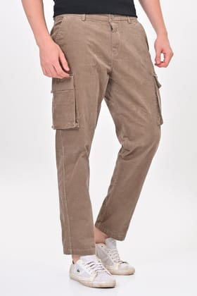 Cord - Corduroy Cargo Trouser - Stone-S-30 / STONE