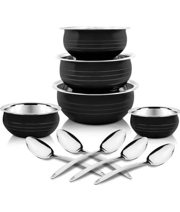 Classic Essentials - Biryani Handi (set of 10) Black Serving Handi ( Set of 10 )
