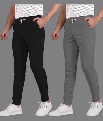 Septem Grey Melange Cotton Blend Men's Trackpants ( Pack of 2 )