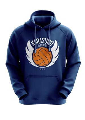 Karasuno VolleyBall Club Haikyuu Hoodie-Navy Blue / S